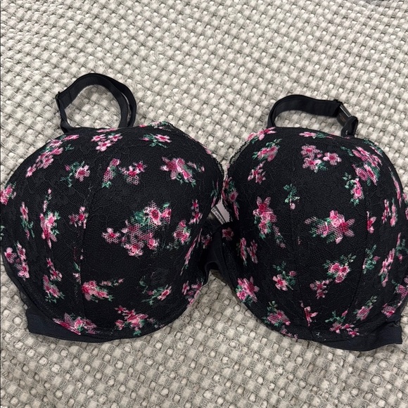 Victoria's Secret Other - Victoria's Secret Black Bra with Pink Floral Accents